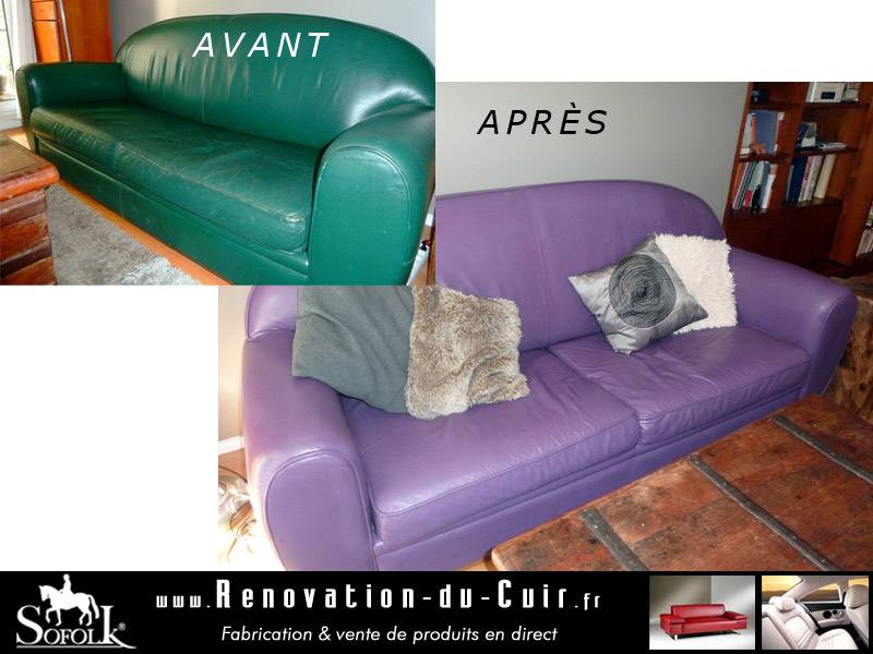 Changement de couleur sur canapé en cuir